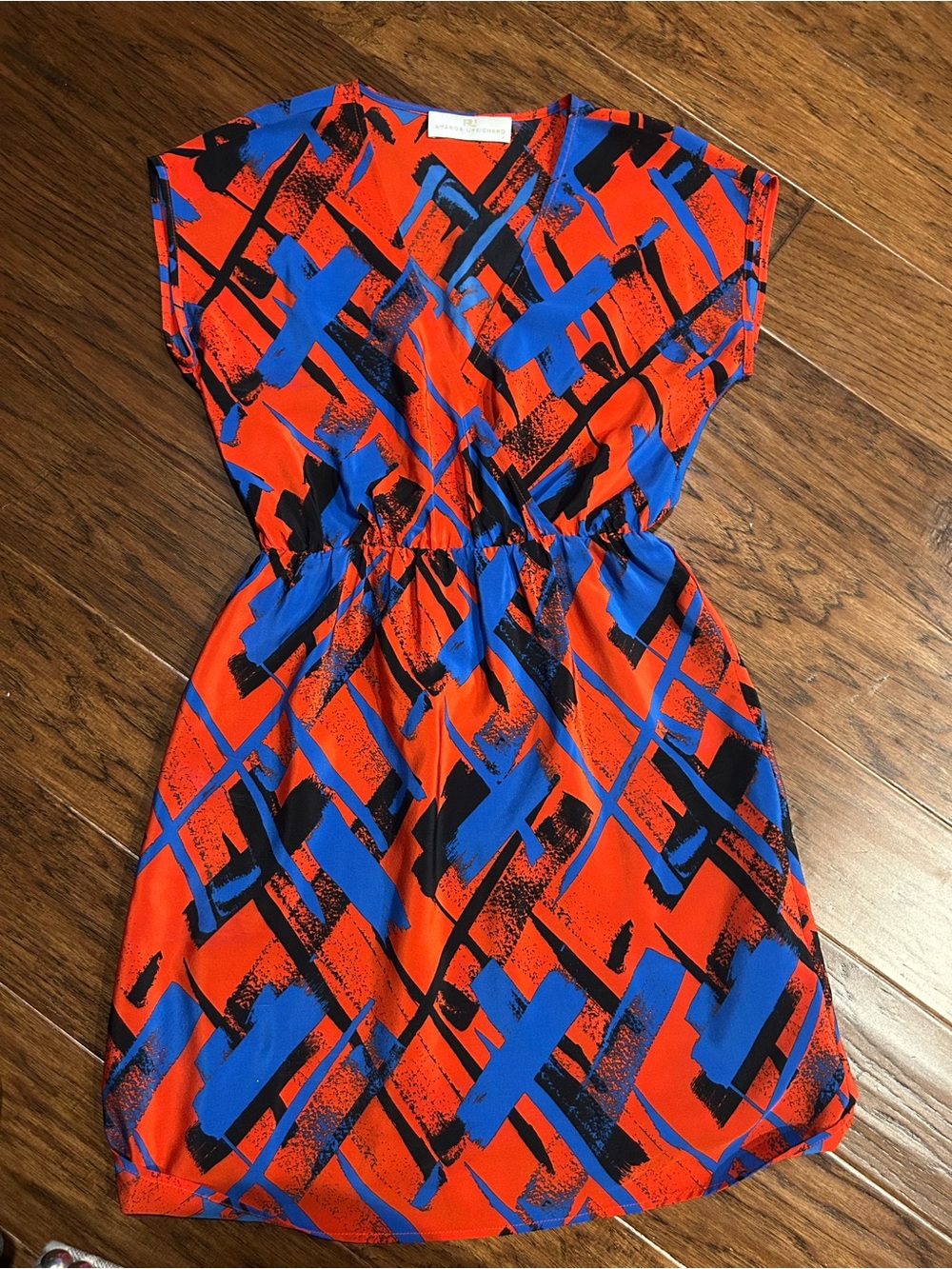 Amanda Uprichard 100% silk dress with mix print design